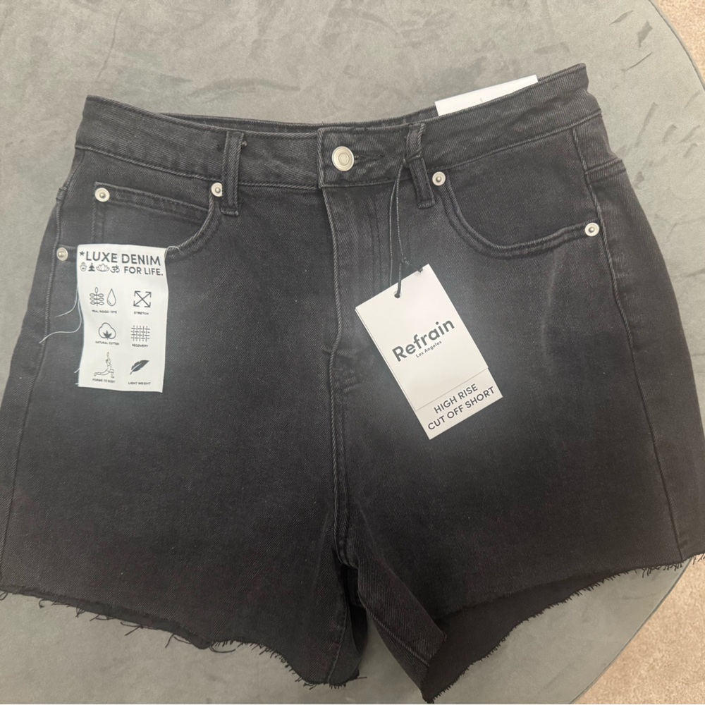 Women's Black High Rise Jean Shorts
